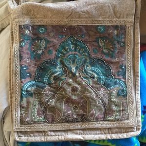 Cross body satchel with beading